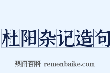 杜阳杂记造句是什么意思的图片